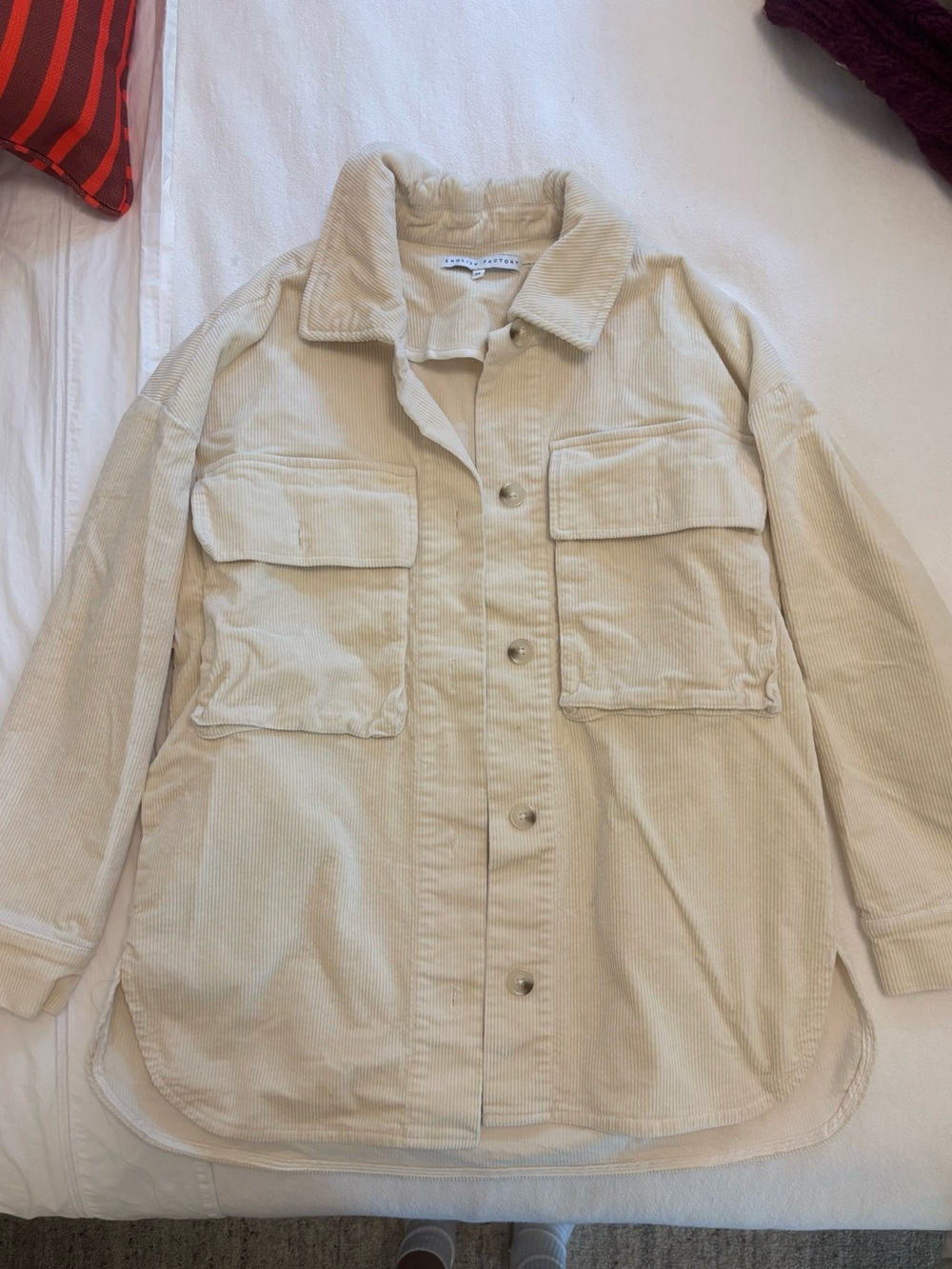 English Factory cream corduroy oversized jacket